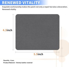 Gray Microfiber Self-Adhesive Sofa Patches – 6 Pack for Fast Repairs