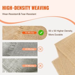 VEVOR Burlap Fabric Roll Burlap Tree Wrap 36 in x 150 ft for Crafts & Plants