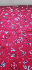 25″ Univ of Alabama BAMA on red paisley Fabric Fabrique Innov Patt# AL 027 HTF