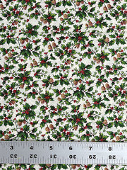 VIP Cranston Holly Berry & Acorns Christmas Fabric 18″ x 44″ (1/2 Yard) Cotton