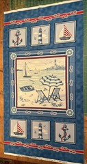Beach Retreat Studio 37 Marcus Fabrics Nautical Sailboat PANEL 23” x 44”