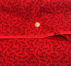 “USA” * Tonal Reds * David Textiles * 100% Cotton Remnant * 8″ x 21″