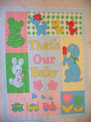PRINCESS Fabric Panel THAT’S OUR BABY 44 X 36″ ready for you to finish blue
