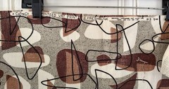 50s Barkcloth Fabric Yardage Geometric CoFab Co Pre-Shrunk Vat Print 47”x 22”