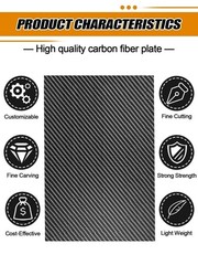 Carbon Fiber Sheet 200×300MM 0.5mm 1mm 2mm 3K Full – Lightweight, High Strength