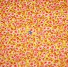 VTG J. MANES CO. Bright Floral Roses Daisies Yellow Peach Fabric 54″ L x 36″ W