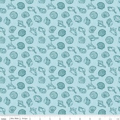 Reef Shells Sky Fabric by the Yard or Fat Quarter | Riley Blake Designs