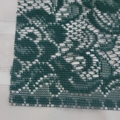 Dark Forest Green Floral Lace Fabric Yardage Rose Motif Mesh 4 YDS x 44″ Overlay