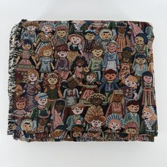 2.5 Yards Vintage Children of World Tapestry Fabric 54×93 Heavy Sewing Material