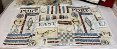 6 Piece Patriotic Americana Stars Fireworks Nautical Craft Cotton Pieces