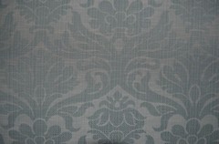 30 YARD PIECE /ROBIN EGG BLUE / 100% COTTON , HEAVY, WOVEN DAMASK /VTG BRAEMORE