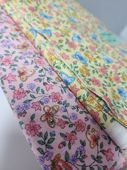 2x Cranston Pink, Yellow Botanical Cotton Quilting Sewing Fabric 1.8yd + Remnant