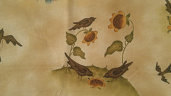Fabric Red Rooster 2 Pc Fall Design w/Scarecrow Pumpkins & Blackbirds $3.25