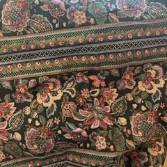 100”- Stanley King Studios Screen Print Fabric Teflon Finish 54″ Floral VTG