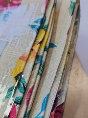 45″ X 22.5″ Floral Cotton Linen Sewing Craft Quilting Fabric Remnant Colorful