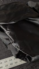 Luxury Black bridal Satin Peau de Soie poly satin fabric 3 yds + 20″ x 60 Wide