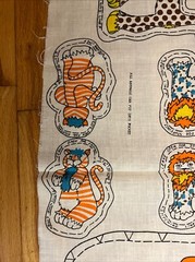 Vintage Cut Sew Panel 1970s Zoo Fish Bowl Rare Gem Unique