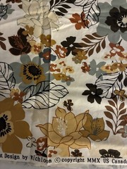 Cream Background Golden Yellow+ Flowers Richloom Quilting Cotton Fabric 1.5 Yard