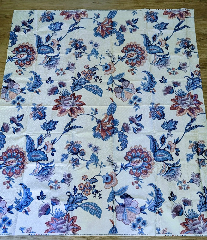 VTG Fabric Stanley King Studio Glazed Chintz Upholstery Teflon Sconset Rose 90s