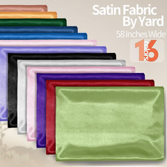 Sage Green Satin Fabric by the Yard, 5 Yards X 58 Inch Charmeuse Satin Fabric Si