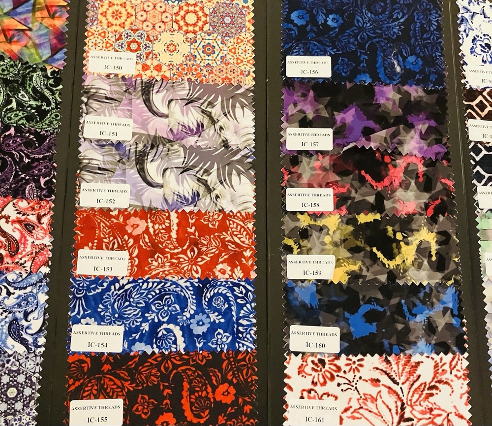 Assertive Threads Shirt Contrasts Fabric Swatch Sample Book Tailor Design Fabric