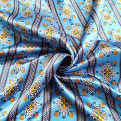 1 yard X 1.48 meter Retro Floral Satin Fabric Material For Scarf Headband Crafts