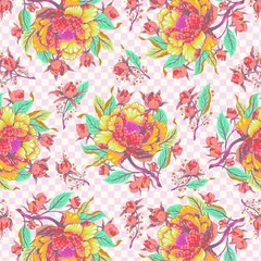 Peony for your Thoughts Lunar Tula Pink By the yard x 43 in Untamed