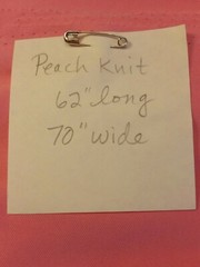 Knit Fabric 1 geometric print 39×66, 2 solid – Peach 62×70 wide- Gray 64×68 wide