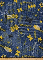 EZ Spun Knit University of Michigan Wolverines Jersey Knit Fabric BTY MCHG-1112