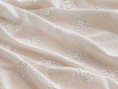1M Cotton Fabric Floral Cloth 3D Embroidered Flower Costume Tablecloth Craft Sew