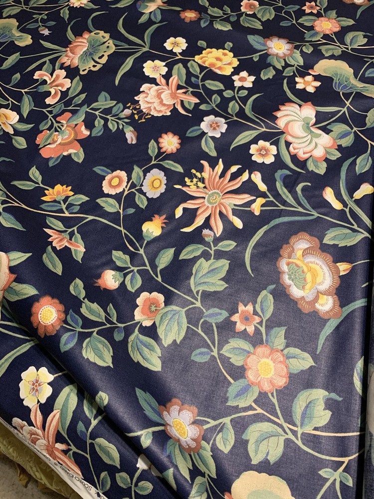 P Kaufman Scotchgard Navy Blue Multi Passage To India 54”wide