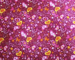 Swirly Heart 100% Cotton Magenta Craft Fabric 150cm Digitally Printed Material