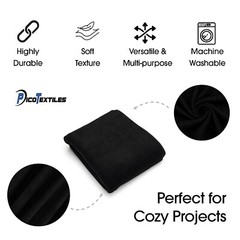 Black Solid Anti Pill Fleece Fabric – 60″ Wide – Sold by The Yard & Bolt