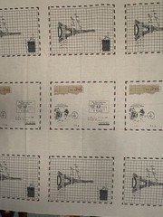 Mail Postcards Letters Panels Canvas Cotton Travel Paris France Eiffel Tower HTF