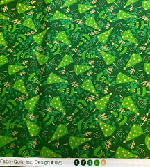 FABRI-QUILT – SEASON’S GREETINGS #020-TREES ON GREEN – 1 3/8 YARDS