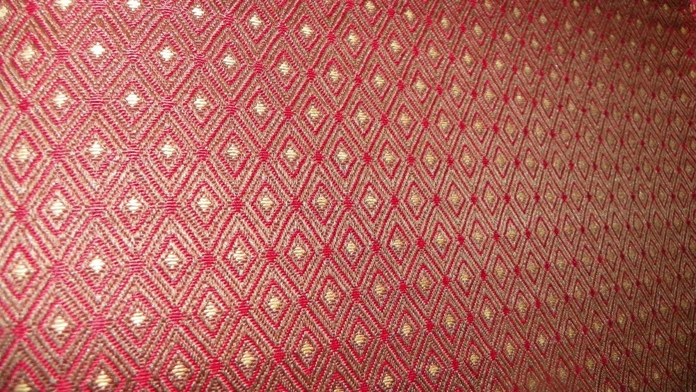 Red Gold Diamond Print Nylon Upholstery Fabric 1 Yard F671