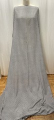 100% Silk Batiste Interlocking Polka Dot Black White Fabric By The Yard 54Wide