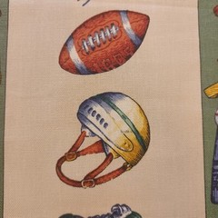 Bloomcraft Screen Print Sports Cotton Fabric Baseball Football Stain Repellent