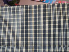 Past & Presents Daisy Kingdom Tan Navy Plaid #7143 Cotton 1994 VTG 1Y15″X44″W