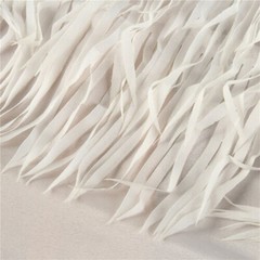 0.5m Lace Embroidery 3D Fringe Feather Stage Tassel Fabric Black/White 1.3mWidth