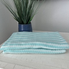 2 YARDS & 63″ Wide, Knitted Blue White Lightweight Stretch Quality Woven Fabric