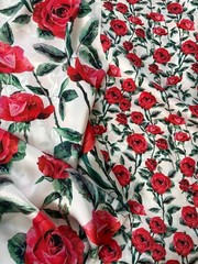 Dolce & Gabbana Rose Dress Deadstock Silk Satin Fabric