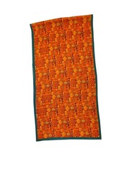 Orange Tribal Geometric Stiff Gauze Fabric Panel Scrim Cotton 34×132 Border EUC