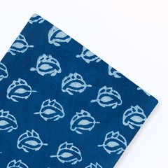 Handcrafted Indigo Cotton Fabric – 2.5 Yards Block Print for Dressmaking & Craft