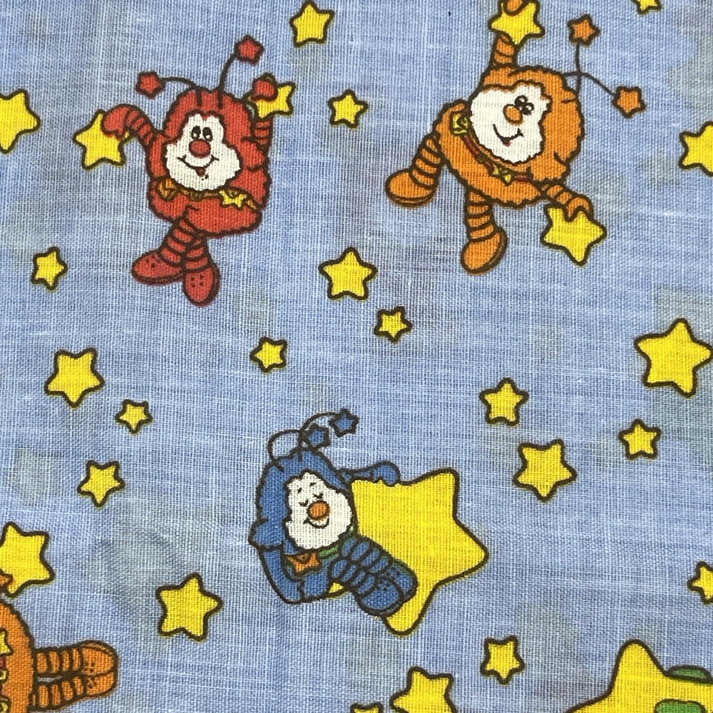 Vintage 1983 Rainbow Brite Sprites Stars Fabric Wesco Reltex Hallmark 15×60