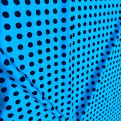 Swimwear Fabric Spandex Stretch Neon Blue Polka Dots print By Yard for Swimwear