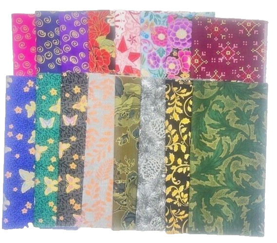 10″ Pre-Cut Fabric Squares – METALLIC Prints – 40 Pieces – NO Duplicates