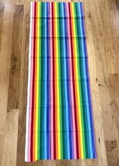 Rainbow Stripe Fabric Cranston VIP Screen Print Cotton 44×60 Bright Multicolor