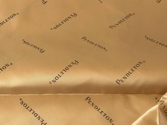 Pendleton Logo Satin Lining Fabric Gold / Beige Red Ivory 3 Pieces 4+ yds