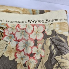 Waverly Floral Flourish Decorator Fabric Gray Coral Aqua Floral 54 x 36″
